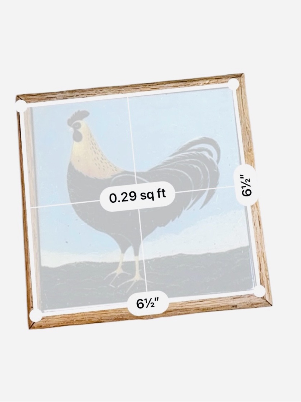 Vintage Warren Kimble Country Rooster Framed Tile Trivet Art Rustic Farmhouse - Picture 5 of 5